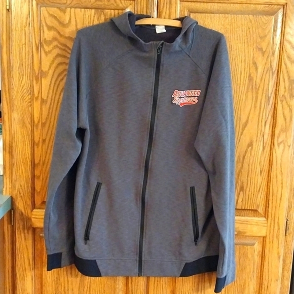 Sportex Men's "Advanced Sportswear"‎ Zip Front Hooded Sweatshirt Size Large Gray